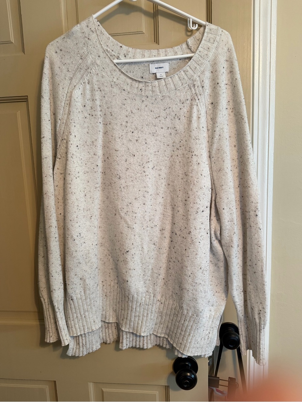 Old Navy Cream Flecked Scoopneck Sweater